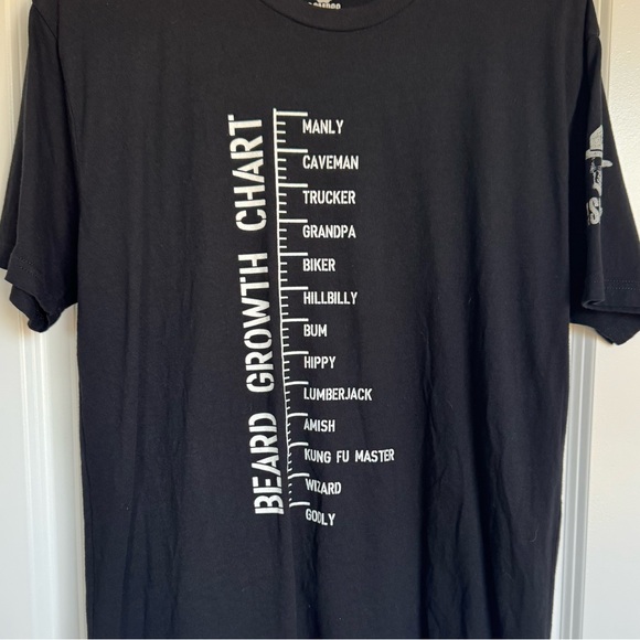 EUC. Large “Beard Chart” Men’s T Shirt - Picture 1 of 4